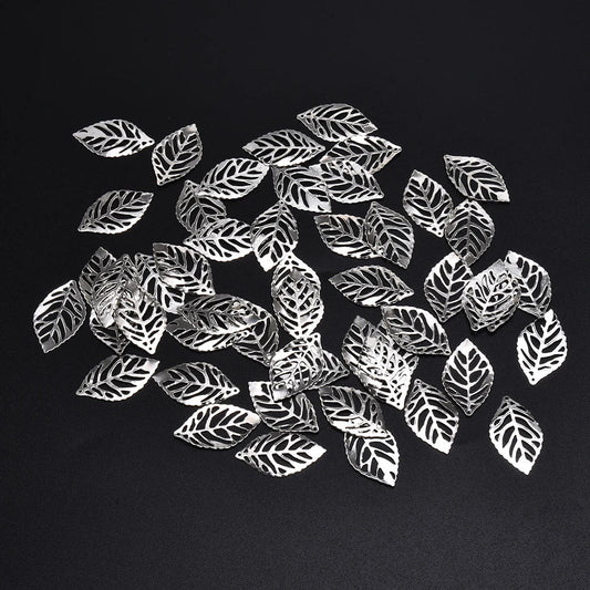 50Pcs Leaves Filigree Metal Crafts