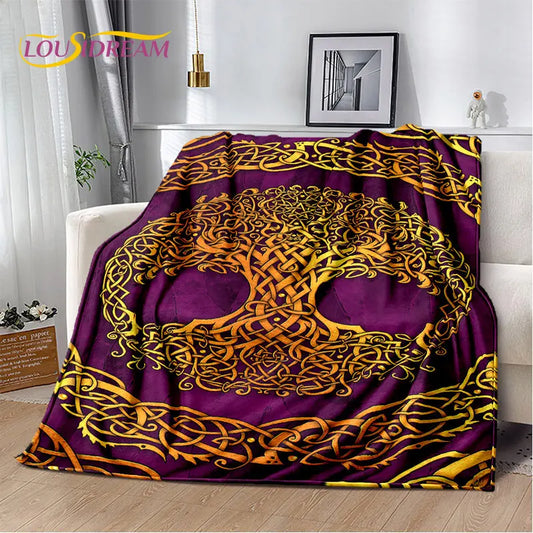 Viking Tree of Life Plush Blanket